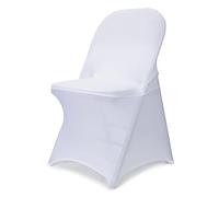 Babenest Spandex Folding Chair Covers Upgraded 10 PCS Universal Stretch Washable Fitted Chair Slipcovers Protector for Wedding, Holidays, Banquet, Party, Celebration (White)
