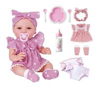 BABESIDE Bambola Bebè 30 cm con 2 Completi & Accessori Pappa | Dettagli Realistici, Dolce Sorriso, Gioco di Vestire, Gioco di Cura, Facile da Tenere, Regalo 3+