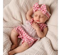 BABESIDE Bambola Neonata 40cm in Silicone - Addormentata Realistica Silicone Completo Bambole - Neonato Ragazza con Caja de Regalo, apto para Niños Mayores de 3 Años