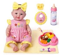 BABESIDE Bambola neonata realistica 30 cm Bambola Neonata Realistica | Corpo intero in vinile, arti snodabili, dolce sorriso, capelli dipinti a mano, accessori inclusi, regalo bambini 3+ anni