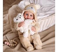 BABESIDE Bambola Neonato Realistica Maschio 17 Pollici (43 cm) - Bambolotto Finto Bebè con Occhi Aperti, Sorriso Dolce, Corpo Morbido in Tessuto - Giocattolo Lifelike per Bambini e Collezionisti