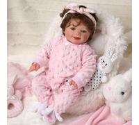 BABESIDE Bambola Rinata Sunny 17 Pollici Realistica Neonata Con i Capelli | Bambole Appena Nate Realistiche, Corpo Tessuto Morbido, Occhi Aperti, Accessori Inclusi, Regalo per Bambini dai 3 Anni in Su