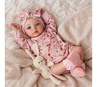 BABESIDE Bambole Reborn Femmina - 17 Pollici Lifelike Bambola Ragazze Testa e arti in Vinile, corpo in Cotone - Apri gli Occhi Neonato Bambolotto Adatto a bambine dai 3 anni in su