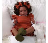 BABESIDE Bambole Reborn Femmina Nera - Bambola Realistica da 20 Pollice 50 cm con Corpo Morbido in Tessuto, Abiti e Accessori Inclusi per Bambini dai 3 Anni in su