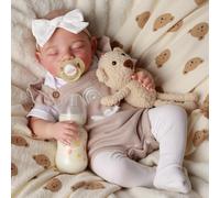 BABESIDE Bambole Reborn Realistiche da 20 Pollici Neonata Addormentata nella Vita Reale Bambola Realistica con Sorriso Corpo Morbido Giocattolo Fatto a Mano con Accessori per Bambini dai 3 Anni in su