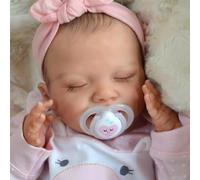 BABESIDE Rinato Bambino Bambole Realistiche da 20 Pollici con Dolce Sorriso Realistiche Bambole Neonate con Tutto il Corpo in Vinile e Addormentate, con Accessori Giocattolo e Set Regalo