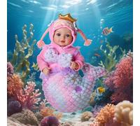 BABESIDE Set di Bambole Neonato Realistico da 16 pollici in Scatola Regalo Sirena Baby per Bambina Include Ciuccio, Biberon Giocattolo Bambola Neonato per Bambine Piccole