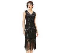 BABEYOND 1920s Abito con Frange e Paillettes Il Grande Gatsby Vestiti Donna Anni '20