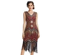 BABEYOND 1920s Abito con Frange e Paillettes Il Grande Gatsby Vestiti Donna Anni '20