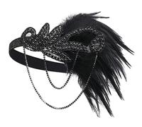 BABEYOND 1920s - Fascia per capelli con flapper Roaring 20s Great Gatsby Feather Headpiece