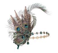 BABEYOND 1920s - Fascia per capelli da donna, con piume di pavone