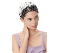 BABEYOND Cerchietto da donna 1920s, elegante motivo floreale, ideale per matrimoni e feste bianco Taglia unica