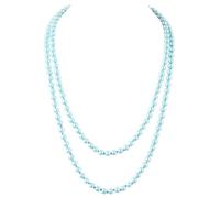 Babeyond®, collana di perle sintetiche lunga 139,7 cm, in elegante stile flapper con grappolo di perline, colore: Blue, cod. Ar-Necklace003