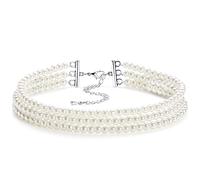 BABEYOND Collana Girocollo con Imitazione di Perle Collana Perle Donna Rotonda a Più Strati Collana Flapper Anni '20 Accessori