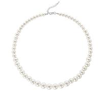 BABEYOND - Collana girocollo con perle sintetiche rotonde, da sposa, per matrimonio, colore: bianco e Lega, colore: Catena d'oro