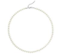 BABEYOND - Collana girocollo con perle sintetiche rotonde, da sposa, per matrimonio, colore: bianco e Lega, colore: Diametro della perla: 6 mm., cod. WH-necklaces-0