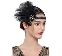 BABEYOND Fascia da donna in stile flapper con piume anni '20, accessorio vintage da donna