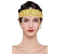 BABEYOND Fascia per capelli anni '20, stile anni '20, stile Grande Gatsby, accessorio per capelli vintage, colore argento dorato