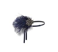 BABEYOND Fascia per capelli da donna anni '20, stile anni '20, stile Flapper Showgirl Charleston, grande Gatsby da donna, accessorio per carnevale, blu navy