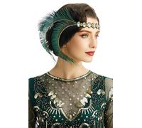 BABEYOND fascia per capelli da donna anni '20, stile Flapper, con piume, per costume da Grande Gatsby