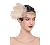 BABEYOND Flapper 1920s Gatsby - Fascia per capelli a forma di piuma, per matrimonio e festival, accessorio vintage da donna