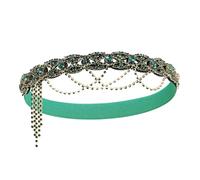 BABEYOND Flapper 1920s Gatsby - Fascia per capelli vintage 20s con strass, per matrimonio, prom, per donna, verde