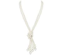 BABEYOND Gatsby Collana lunga con nodo di perle anni '20 Flapper accessorio collana con perle imitate, Gatsby bianco