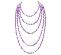 BABEYOND Gatsby - Collana lunga con perle e nodo, stile anni '20, 2-Pack, Perle finte