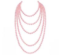 BABEYOND Gatsby - Collana lunga con perle e nodo, stile anni '20, 2-Pack, Perle finte