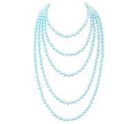 BABEYOND Gatsby - Collana lunga con perle e nodo, stile anni '20, 2-Pack, Perle finte