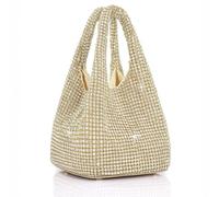 BABEYOND Pochette da donna - Borsa da sera scintillante con strass glitterati borsa portatile per feste, balli studenteschi, matrimoni, Oro, Taglia unica