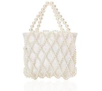 BABEYOND Pochette da donna con perle - Borsa da sera da sposa con perline e borsa interna per feste e matrimoni, Bianco sporco