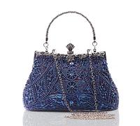 BABEYOND Pochette da sera da donna, borsetta da sera vintage, accessori da donna Gatsby anni '20 con perline e paillettes, Blu, Taglia unica