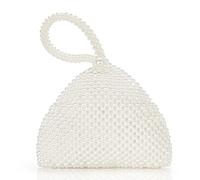 BABEYOND Pochette da sera da donna, elegante, con perle, a triangolo, per matrimoni, feste, balli studenteschi, Perla, Taglia unica