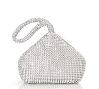 BABEYOND Pochette Donna Argento Strass Clutch Cerimonia Borsetta da Sera Elegante Borsa per Matrimonio Party Sposa(Argento)