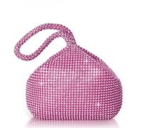 BABEYOND Pochette Donna Argento Strass Clutch Cerimonia Borsetta da Sera Elegante Borsa per Matrimonio Party Sposa(viola scuro)