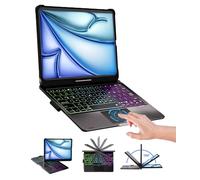 BABG Custodia con tastiera touchpad per iPad Air 11 (M3, M2)/iPad Pro 11" (1a/2a/3a/4a generazione) e iPad Air 5a/Air 4a tastiera, girevole a 360°, 7 modalità di utilizzo, retroilluminazione