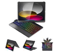 BABG Custodia per tastiera per iPad 10a generazione e iPad 11a (A16, 2025), iPad Air 11/iPad Pro 11" tastiera e iPad Air 5a/Air 4a tastiera, non-trackpad, girevole a 360°, 7 modalità di utilizzo