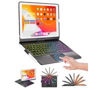BABG Custodia per tastiera per iPad di 9a generazione, tastiera retroilluminata girevole a 360° con portamatite per iPad da 10,2" 9a generazione 2021/8a generazione 2020/7a generazione 2019 e iPad Air
