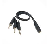 BABIBAOBEI Cavo splitter audio stereo a 3 vie, jack TRSs da 5 mm femmina a maschio, 30 cm, placcato oro, splitter audio