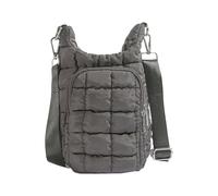 BABIBAOBEI Portabottiglie compatto con isolamento increspato per pendolari e esterni, molteplici metodi di trasporto, borsa a tracolla in nylon resistente all'acqua, grigio, One Size