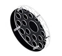 BABIBAOBEI Robusto supporto in vetro acrilico a 25 fori per la conservazione del vino, include scomparto centrale per bottiglie da cucina, ripiani in vetro