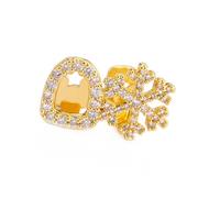 BABIBAOBEI Tappo per denti in rame leggero con fiocco di neve per un look elegante, accessori comodi per regali per l'uso quotidiano Gioielli unici per denti, Misura unica, come descritto, come