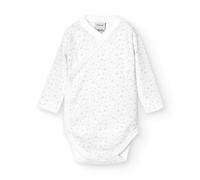 BABIDU Body Neonato a Maniche Lunghe 100% Cotone con Stampa Stelle e Chiusura ad Incrocio, Body Neonato e Prematuro, Tessuto Morbido e Ipoallergenico per Pelli Sensibili, Abbigliamento Unisex