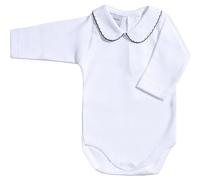 BABIDU Body Neonato a Maniche Lunghe in 100% Cotone, Tutina Neonato Realizzato in Tessuto Morbido, Traspirante e Anallergico per Pelli Sensibili, Body in Piqué con Collo a Polo, Abbigliamento Unisex