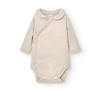 BABIDU Body Neonato Incrociato a Maniche Lunghe 100% Cotone con Collo, Body Neonato e Prematuro, Tessuto Morbido e Anallergico per Pelli Sensibili, Abbigliamento Unisex per Neonato