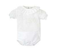 BABIDU Body Neonato Manica Corta 100% Cotone Plumetti, Tutina Tessuto Morbido Traspirante e Anallergico per Pelli Sensibili, Body Neonato con Volant, Abbigliamento Unisex per Neonato e Bambina