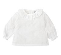 BABIDU Camisa bebé Niña Algodón Plumetti, Cuello Volante Fruncido Y Manga Larga con Puños Elásticos Camicia Unisex - Bimbi 0-24