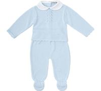 BABIDU Conjunto para bebé con Camiseta de Manga Larga Y Polaina A Juego Set Bambino, Azzurro, 0 Mesi Unisex-Bimbi