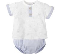 BABIDU Conjunto para bebé Niño con Camiseta de Manga Corta Estampada Y Ranita Lisa A Juego Set Bambino, Cammello, 0 Mesi Unisex-Bimbi